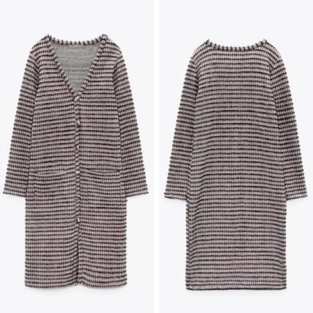 ZARA Textured Midi Sweater Dress Cardigan BNWT - Picture 5 of 5